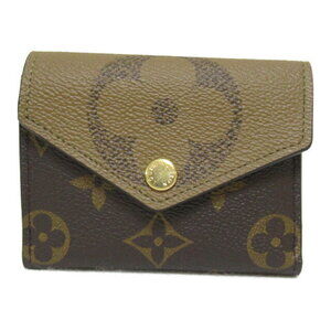 Louis Vuitton Zoe Portefeuille Wallet Tri fold Giant Leather Brown